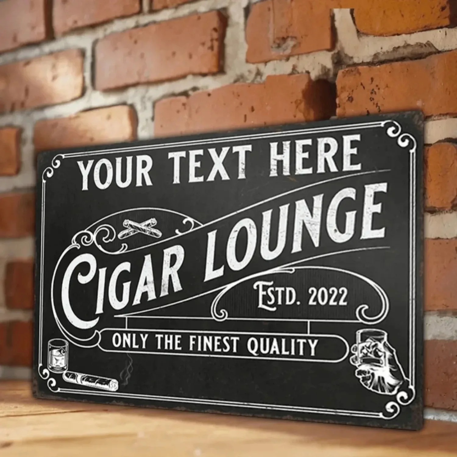 Home Bar Lounge - CIFbuy Placa Decorativa Personalizável de Alumínio